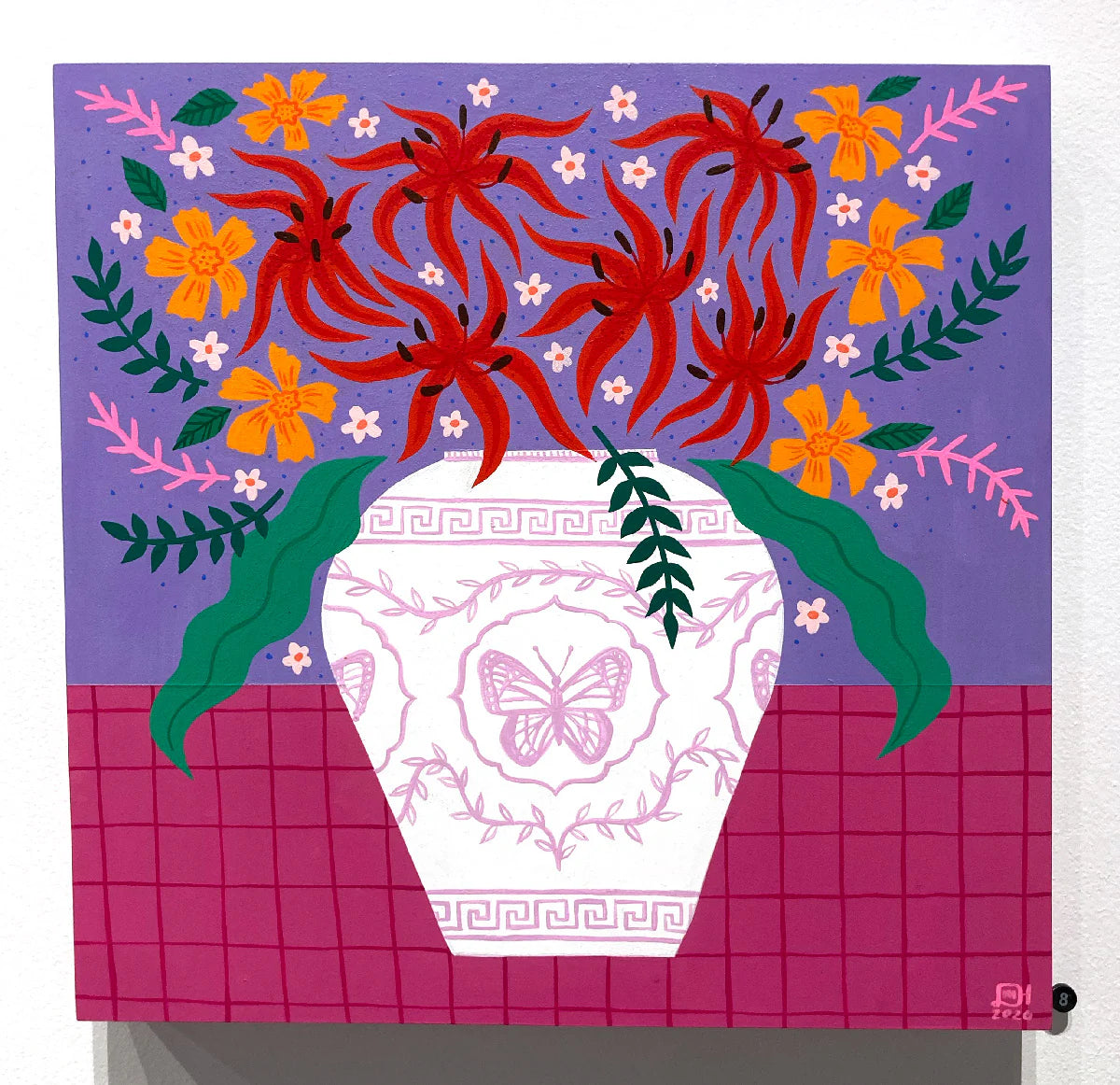 Tiger Lillies on Lilac  | Original Painting
