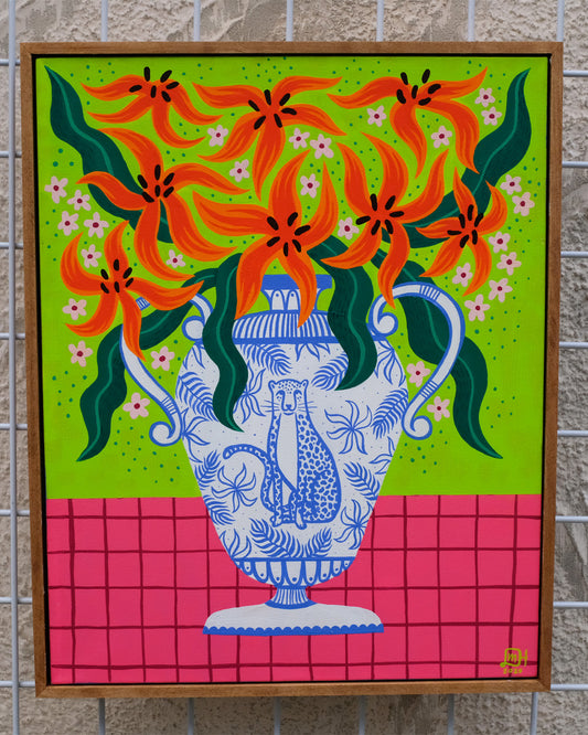 Cheetah Vase | Original Painting
