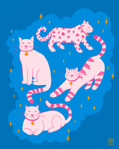 Cats in Cerulean | Fine Art Print